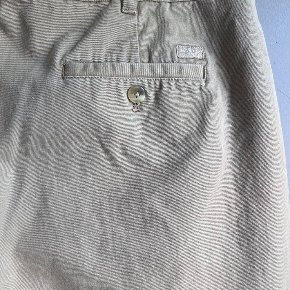 IZOD Mens Khaki Chino Pants Tan 100% Cotton Straight Leg Trousers 38x30 - Picture 10 of 10